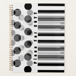 黒パーソナライズされた色と白の幾何インスパイア図形 プランナー手帳