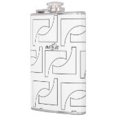 黒パーソナライズされた色と白の幾何学的パターン フラスク (左)