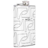 黒パーソナライズされた色と白の幾何学的パターン フラスク (右)