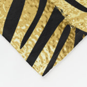 黒パーソナライズされた色と金ゴールドアニマルプリント フリースブランケット (角)