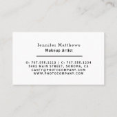 黒パーソナライズされた色と金ゴールドモダンメイクアーティスト 名刺 (裏面)