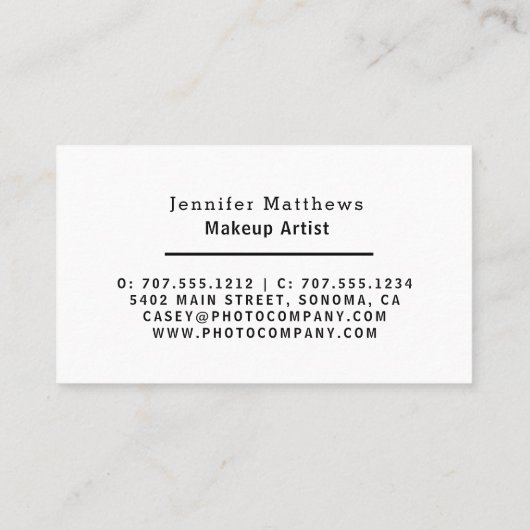 黒パーソナライズされた色と金ゴールドモダンメイクアーティスト 名刺 (裏面)
