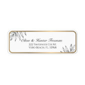 黒パーソナライズされた色と金ゴールド住所 シール (正面)