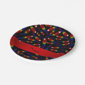 黒パーソナライズされた色のオウムの名前 ペーパープレート (アングル)