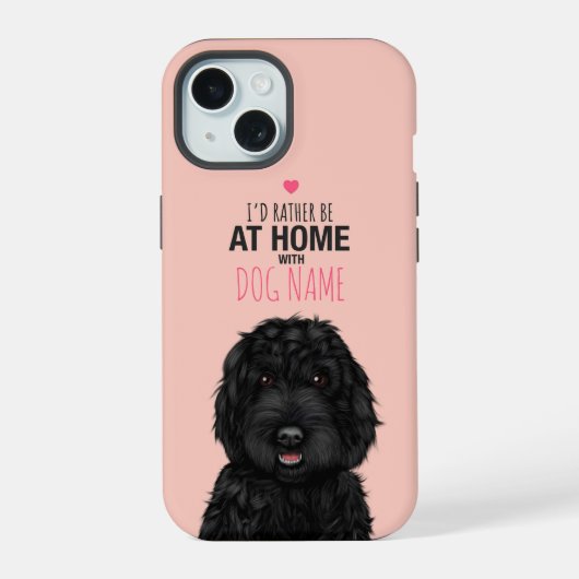 黒パーソナライズされた色のコカポ iPhone 15ケース (裏面)