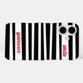 黒パーソナライズされた色のストライプスマイル Case-Mate iPhoneケース (裏面 (横))