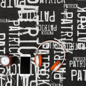 黒パーソナライズされた色のパターンタイポグラフィ名 ビーチタオル