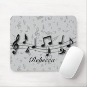 黒パーソナライズされた色の楽譜 マウスパッド (マウス)
