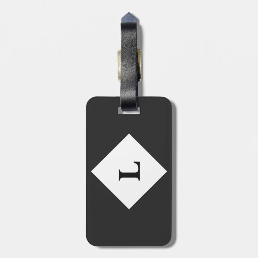 黒パーソナライズされた色の無地の荷物タグ ラゲッジタグ (裏面縦)