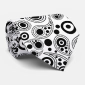 黒パーソナライズされた色の白ペイズリースタイルパターン ネクタイ (ロール)