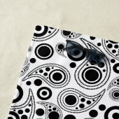 黒パーソナライズされた色の白ペイズリースタイルパターン ビーチタオル (インサイチュ)