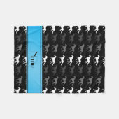 黒パーソナライズされた色の馬 フリースブランケット (正面(横))