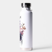 黒パーソナライズされた色フローラ ウォーターボトル (左面)