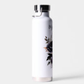 黒パーソナライズされた色フローラ ウォーターボトル (右面)