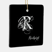 黒パーソナライズされた色 セラミックオーナメント (右)