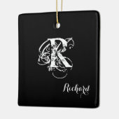 黒パーソナライズされた色 セラミックオーナメント (左)