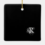 黒パーソナライズされた色 セラミックオーナメント (裏面)