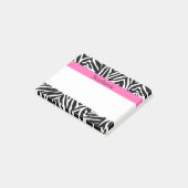 黒パーソナライズされた色、白およびホットピンクのゼブラ印刷 ポストイット (アングル)