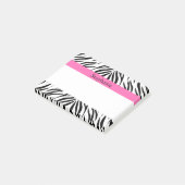 黒パーソナライズされた色、白、ホットピンクのゼブラ印刷 ポストイット (アングル)