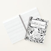 黒パーソナライズされた葉モダン感謝ジャーナル ノートブック (内部)