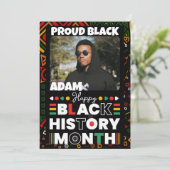 黒パーソナライズされた誇りを持った史の月 招待状 (スタンド正面)