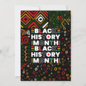 黒パーソナライズされた誇りを持った史の月 招待状 (裏面)