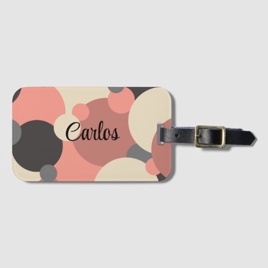黒パーソナライズされた赤分子ラゲッジタグ ラゲッジタグ (正面横)