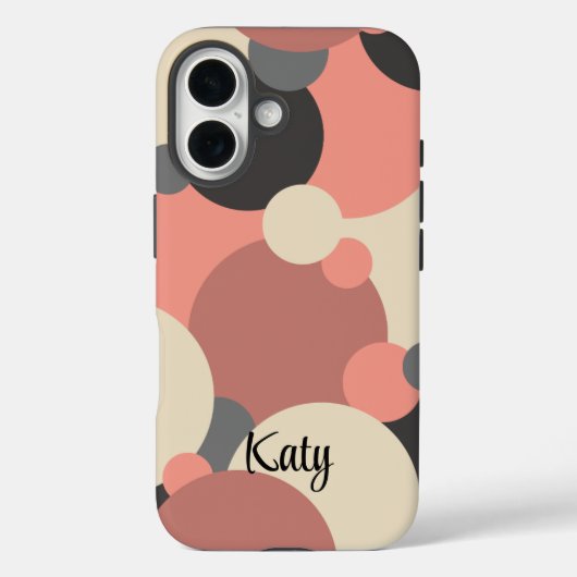 黒パーソナライズされた赤分子iPhoneケース Case-Mate iPhoneケース (裏面)