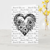 黒パーソナライズされた部族ハートバレンタインデー カード (黄色い花)