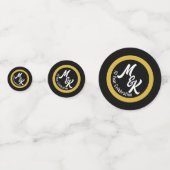 黒パーソナライズされた金ゴールドお祝い コンフェッティ (正面)