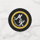 黒パーソナライズされた金ゴールドお祝い コンフェッティ (スモール正面)