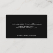 黒パーソナライズされた金ゴールドアカスタムントビジネスカー 名刺 (裏面)