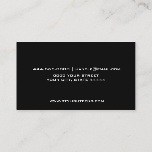 黒パーソナライズされた金ゴールドアカスタムントビジネスカー 名刺 (裏面)