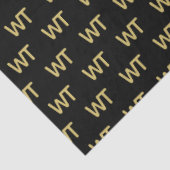 黒パーソナライズされた金ゴールドイニシャルロゴ 薄葉紙 (詳細)