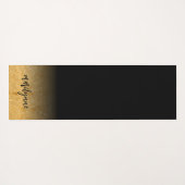 黒パーソナライズされた金ゴールドエクササイズマット ヨガマット (裏面(横))