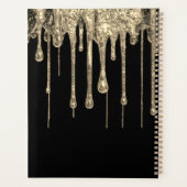 黒パーソナライズされた金ゴールドグリッターモノグラム名2025 プランナー手帳 (裏面)