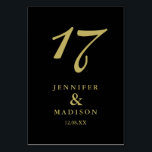 黒パーソナライズされた金ゴールドス結婚クリプトのテーブルカード テーブルナンバー<br><div class="desc">結婚の</div>