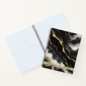 黒パーソナライズされた金ゴールドマーブルミニマルモダンリスト ノートブック (内部)