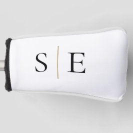 黒パーソナライズされた金ゴールドモノグラム ゴルフヘッドカバー