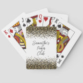 黒パーソナライズされた金ゴールドレオパード印刷トレンディーシック トランプ (裏面)