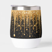 黒パーソナライズされた金ゴールド滴下グリッター誕生日