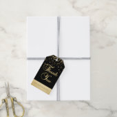 黒パーソナライズされた金ゴールド紙吹雪お願い ギフトタグ (より糸付き)