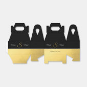 黒パーソナライズされた金ゴールド結婚式の引き出物ギフトボックス フェイバーボックス (折り畳みなし)