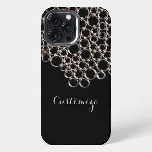 黒パーソナライズされた鎖 iPhoneケース (裏面)
