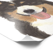 黒パーソナライズされた頭トリコラーコーギアート フォトプリント            (角)