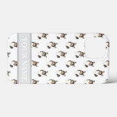 黒パーソナライズされた頭三色コルギドッグ Case-Mate iPhoneケース (裏面 (横))