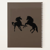 黒パーソナライズされた馬プランナーと名前をカスタムする プランナー手帳 (裏面)