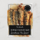 黒パーソナライズされた魚最高のレシピ ポストカード (正面)