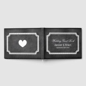 黒パーソナライズされた黒板結婚ゲストブック ゲストブック (全面)