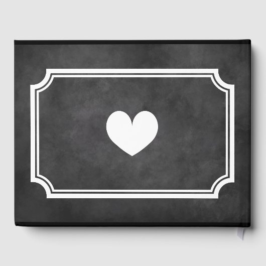 黒パーソナライズされた黒板結婚ゲストブック ゲストブック (裏面)